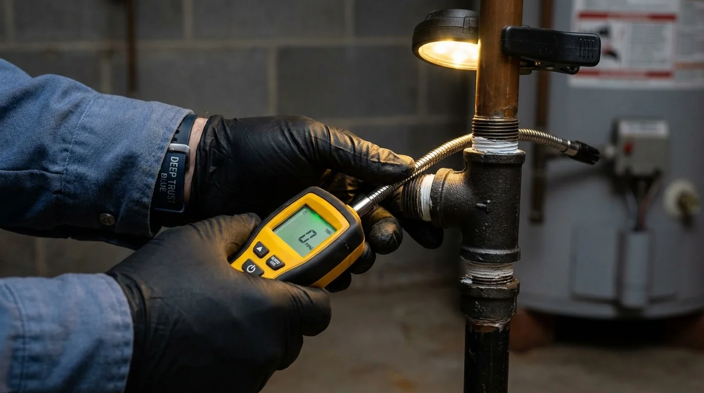 Gas leak detection with electronic sniffer by Johns Plumbing LLC in Ocean Gate