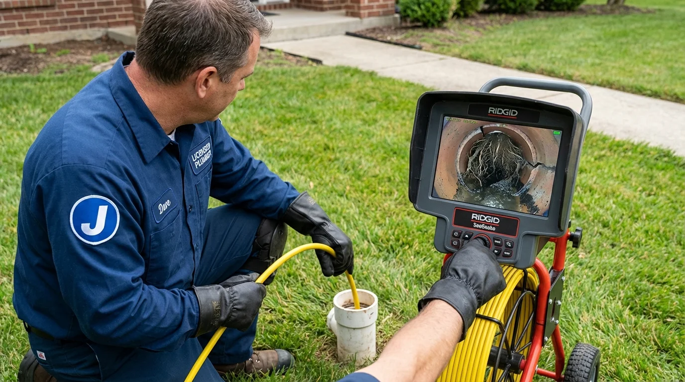 Sewer camera inspection being performed by Johns Plumbing LLC in Ocean Gate
